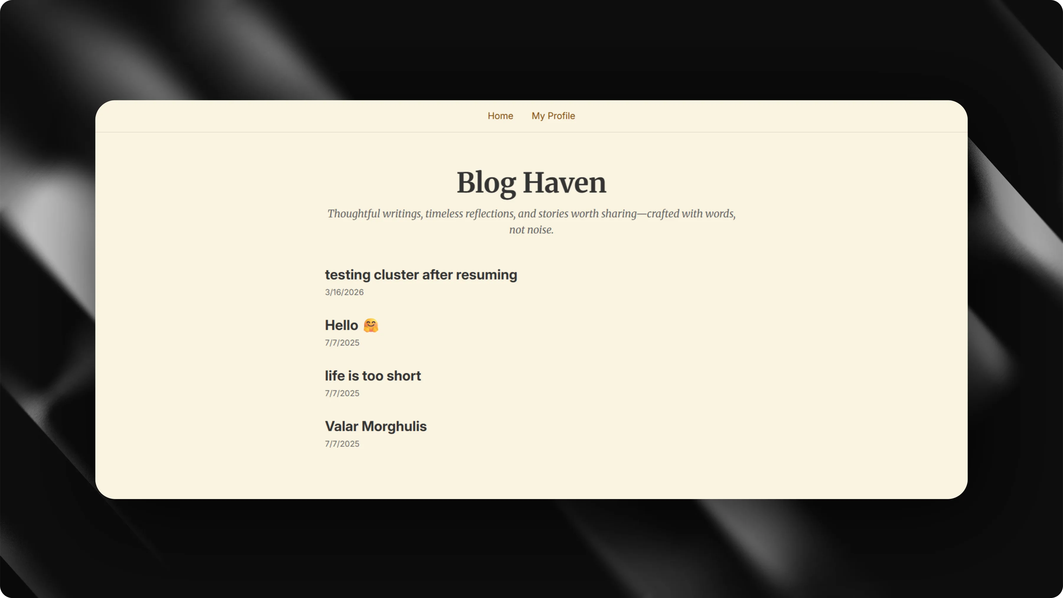 Blog Haven - Full Stack CRUD App